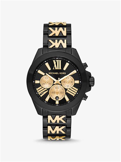 michael kors oversized wren two-tone watch|michael kors chronograph watch.